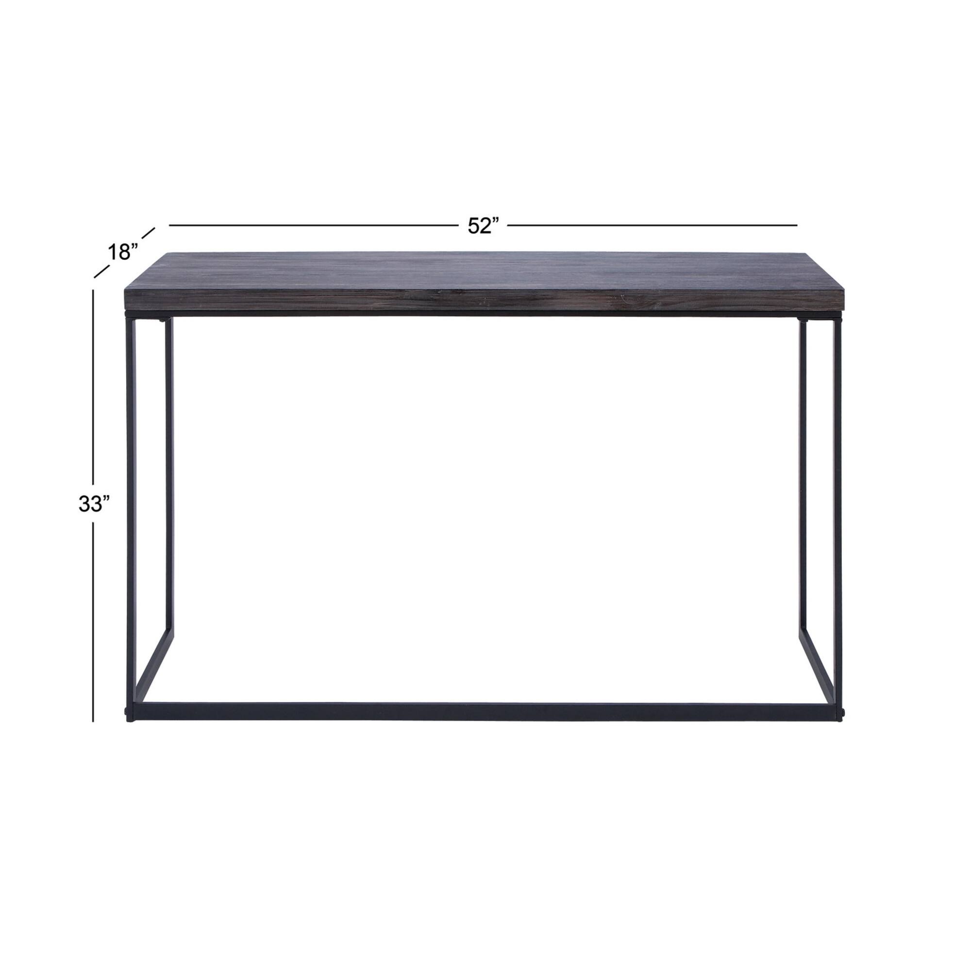 Black Contemporary Metal Console Table, 33" x 52"